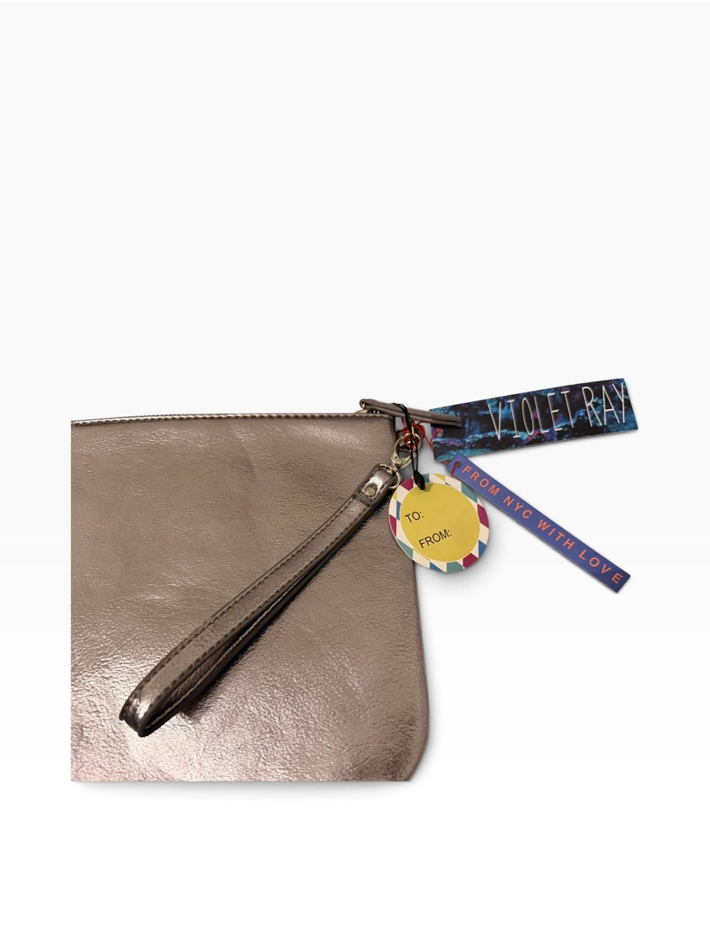 Violet Ray Pewter Metallic I’m Kind of a Big Deal Clutch Wristlet NWT - Picture 5 of 10